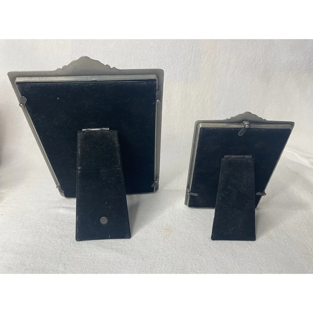 Two Matching Victorian Style Pewter Picture Frames